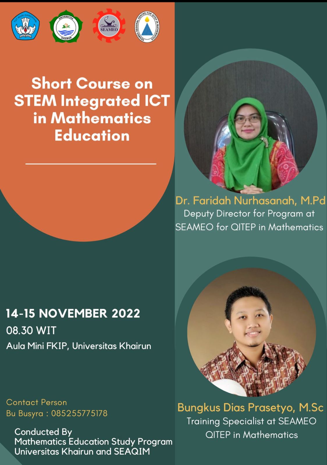 Prodi Pendidikan Matematika Gelar "Short Course" Menggandeng Narasumber dari SEAMEO for QITEP in Mathematics